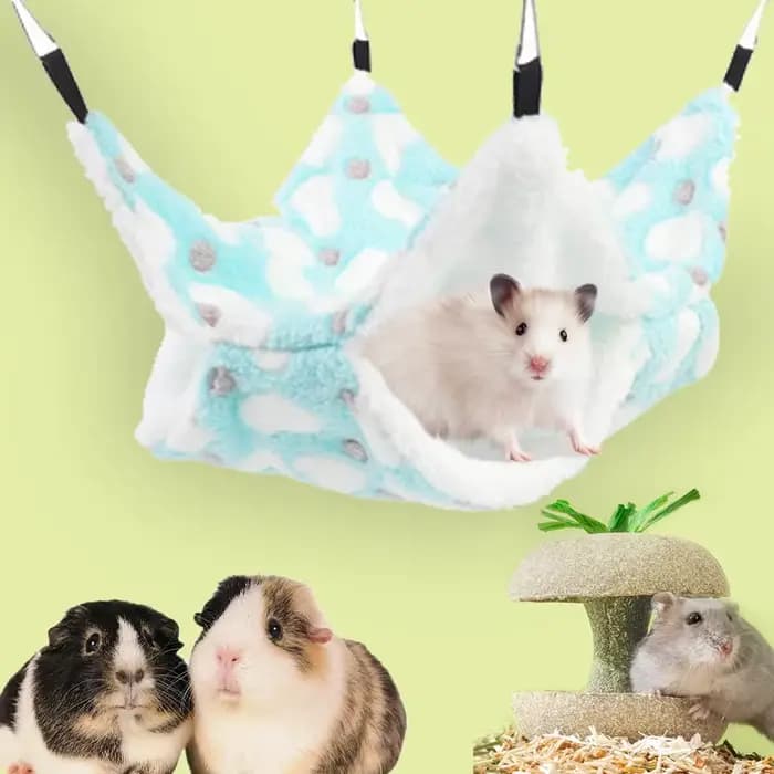 Hamac pour Hamster, petit lit suspendu pour animaux de compagnie, Double chaud et épais, écureuil vo