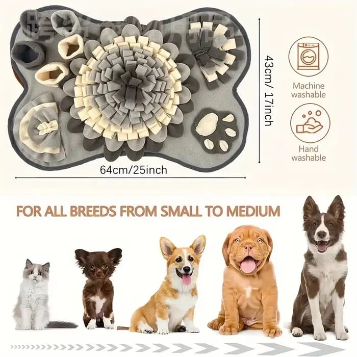 Tapis de reniflage pour animaux de compagnie pour chiens, tapis d'entraînement interactif et Durable