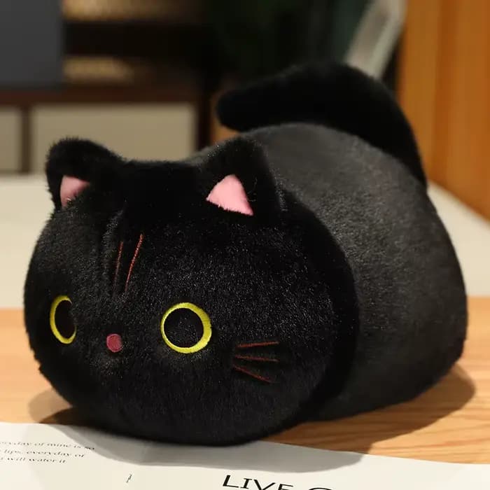 Peluche chat adorable de 25-50 cm, jouet en peluche chat dessin animé, poupée chat couchée pour enfa