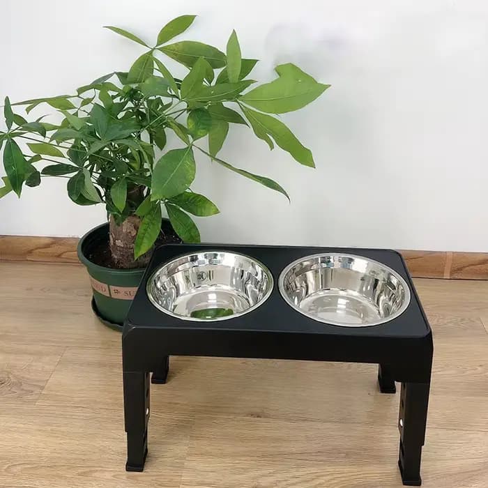 BOOTEELY-Mangeoire surélevée pour chien, support réglable, double bols en acier inoxydable, nourritu
