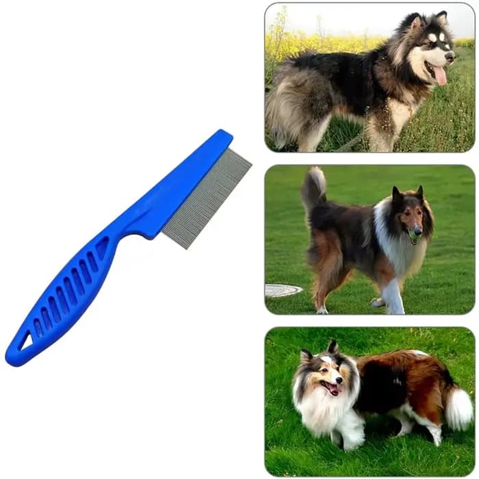 Peigne de perte de poils d'animaux, peigne à puces en acier inoxydable pour chat, chien, confort des