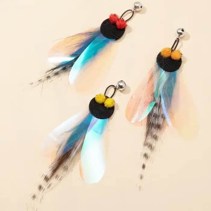 Jouets pour chats, jouet en plumes pour chats, bâton Teaser, résistant aux morsures, papillon, jouet