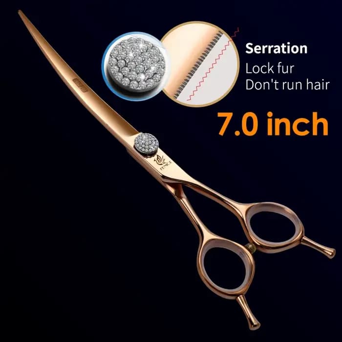 Ciseaux de toilettage professionnels Fenice pour animaux de compagnie, 6,25/6,75 pouces, lame dentel