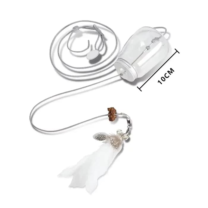 Jouet interactif pour chat, fuite de nourriture, jouets en plumes avec cloche, porte suspendue, cord