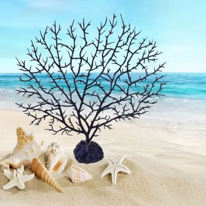 Lieu de pêche en résine en forme d'arbre, décoration d'aquarium, décor de pêche précieux, fer de mer