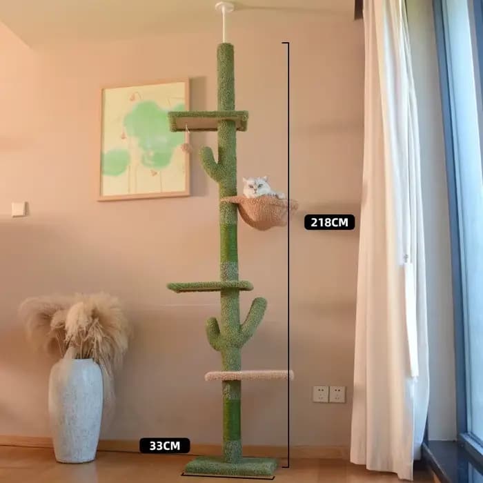 Arbre à chat Cactus d'hiver, cadre d'escalade pour chat, poteau d'escalade pour chat, plate-forme de