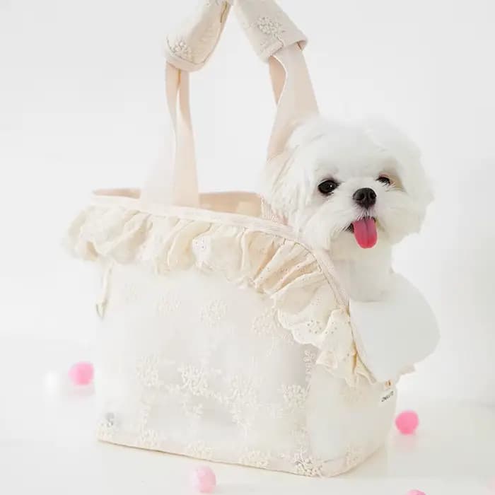 Onecute – Sac de transport pour animaux de compagnie en dentelle, sac à main à bandoulière pour chio