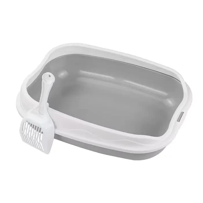 Bac à litière semi-fermé anti-éclaboussures pour chat, grande toilette pour chaton, fournitures de n