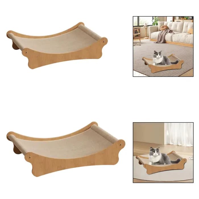 Lit à gratter pour chat, cadeau, jouet à griffes de meulage, repos résistant à l'usure, en bois, meu