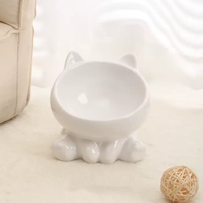 Bol en céramique mignon pour chat avec pieds surélevés, gamelle d'eau pour chien, accessoires pour a