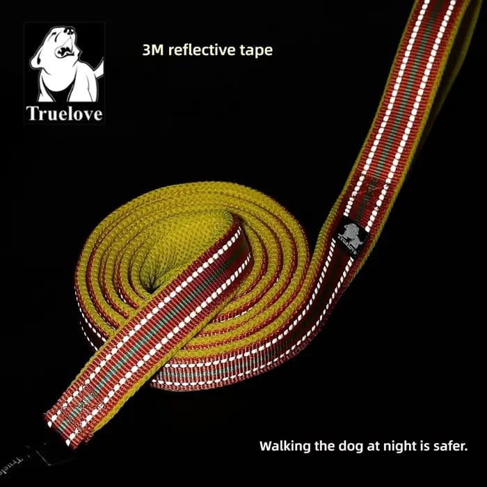 Laisse pour chien Truelove 200CM Confort Sandwich Rembourrée Respirante Anti-traction Corde Réfléchi
