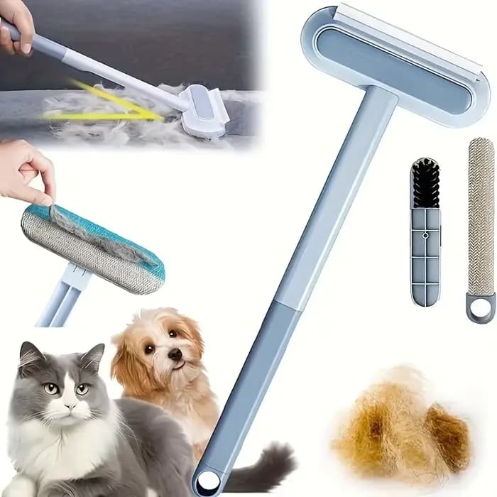 Brosse d'épilation 4 en 1 à Long manche pour animaux de compagnie, avec longueur réglable, lavable e