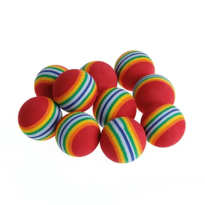 Balle colorée en mousse naturelle pour chat, 10 pièces, jouets interactifs pour chat, hochet à mâche