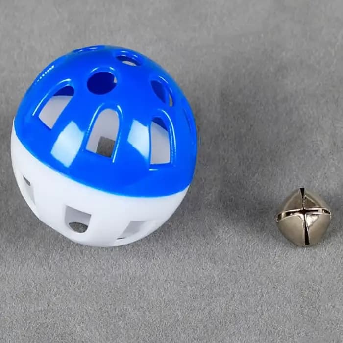 Jouet coule avec cloche sonore pour chat, boule en plastique multicolore, jouet creux mignon, fourni