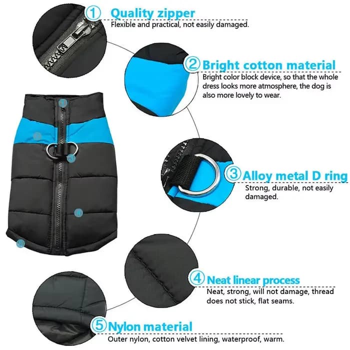 Hiver chaud chien gilet veste S-7XL vêtements pour animaux de compagnie pour petits moyens grands ch
