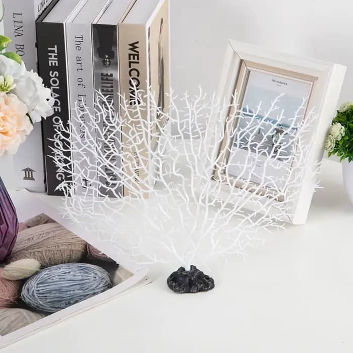 Lieu de pêche en résine en forme d'arbre, décoration d'aquarium, décor de pêche précieux, fer de mer