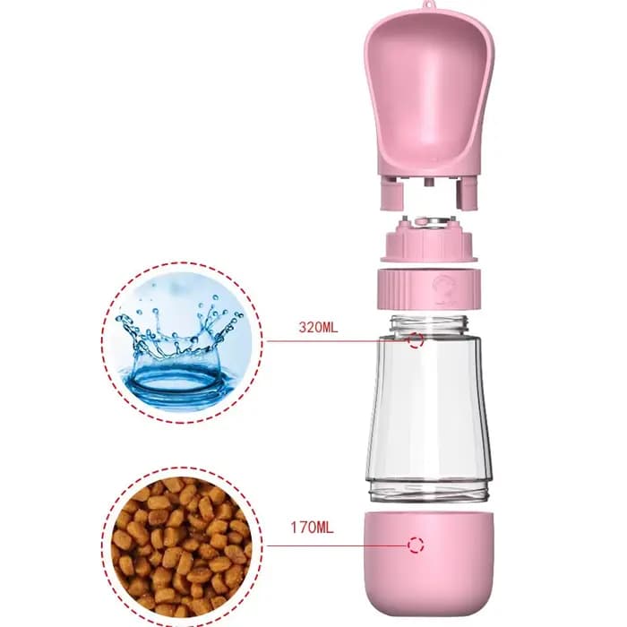 Bouteille d'eau Portable 2 en 1 pour chiens, petits et grands chats, bols à boire pour la marche en