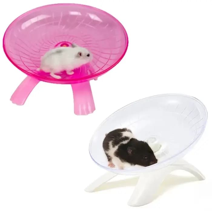 Roue de course pour Hamster, soucoupe volante muette, essieu en acier, disque de course, jouets Cage