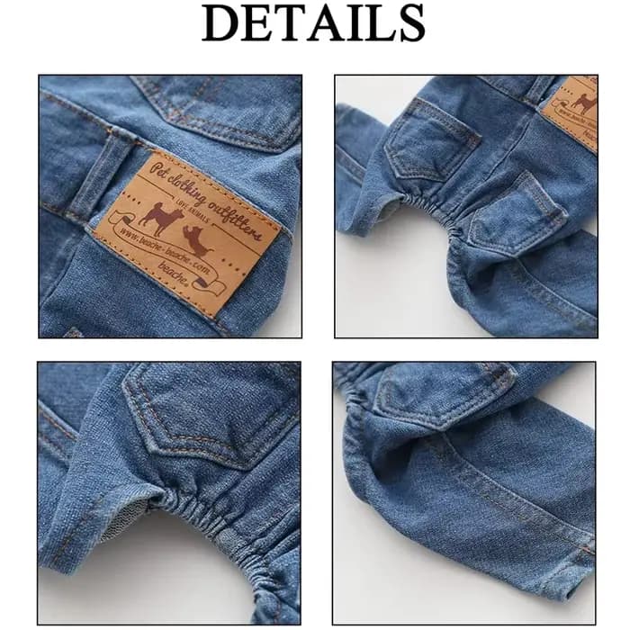Salopette en jean pour animaux de compagnie pour bouledogue français, combinaison en jean pour chien