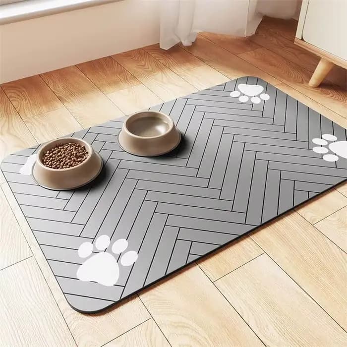 Tapis absorbant en boue de diatomées pour animaux de compagnie, pour gamelles d'eau et de nourriture
