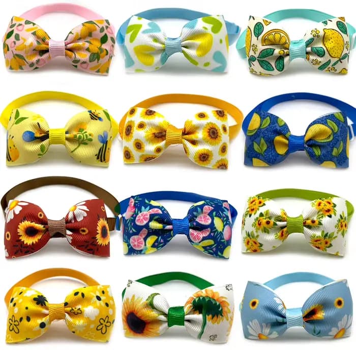 Nœud papillon de printemps pour chien, 50/100 pièces, accessoire de toilettage pour animaux de compa