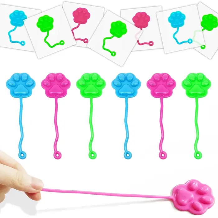 Lot de 20 mains collantes en forme de patte de chat, jouets extensibles pour enfants, idéales pour l