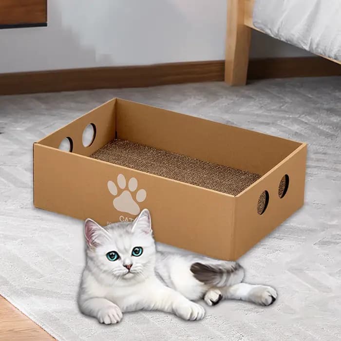 Boîte à gratter pour chat, grande maison en carton pour chat, papier ondulé, tampon à gratter, griff