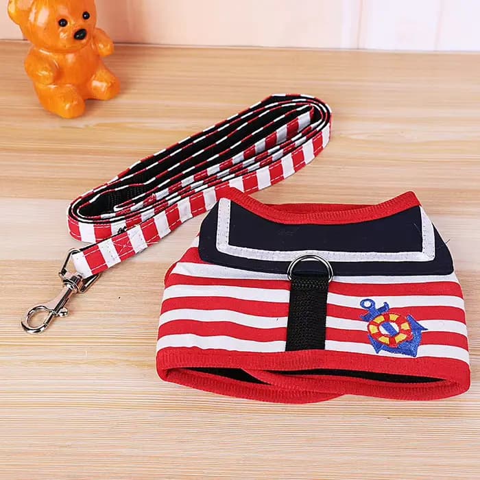1pc chien vêtements doux Style marine laisse ensemble pour Teddy poméranien Chihuahua chien fournitu