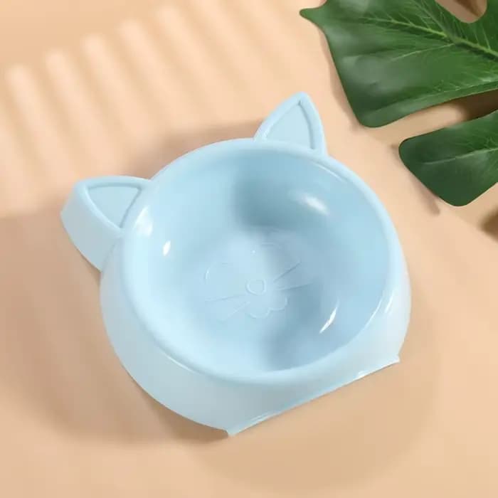 Bol pour chat en forme de chat mignon, en plastique, anti-chute, bol à nourriture pour chat, assiett