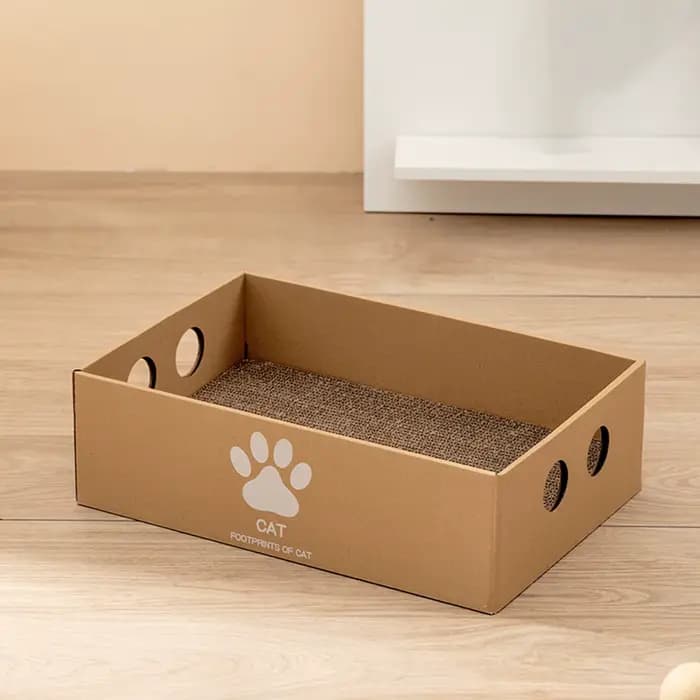 Boîte à gratter pour chat, grande maison en carton pour chat, papier ondulé, tampon à gratter, griff