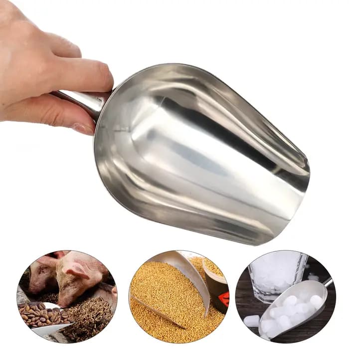 Pelle de nourriture pour animaux de compagnie en acier inoxydable pelle d'alimentation pour chien cu