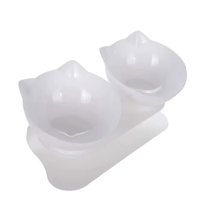 Bols doubles pour chats avec oreilles de chat mignonnes, support surélevé pour nourriture et eau, ga