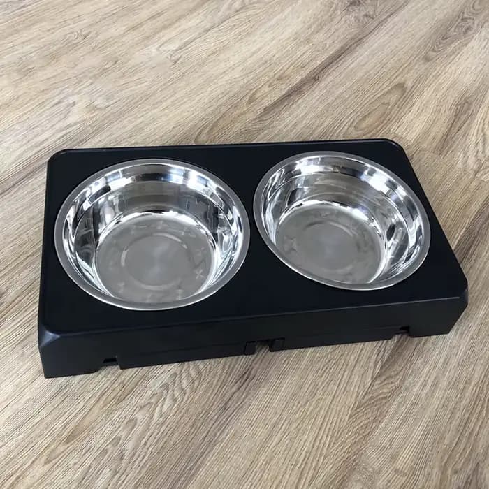 BOOTEELY-Mangeoire surélevée pour chien, support réglable, double bols en acier inoxydable, nourritu