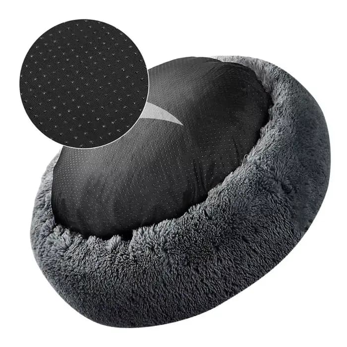 Lit à donuts pour chien, grand panier rond, lits d'hiver en peluche pour chiens, accessoires moyens,