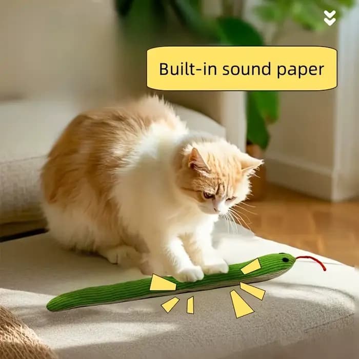 Jouet pour chat en forme de serpent, 1 pièce, jouet sonore froissé en lin doux, jouet interactif pou