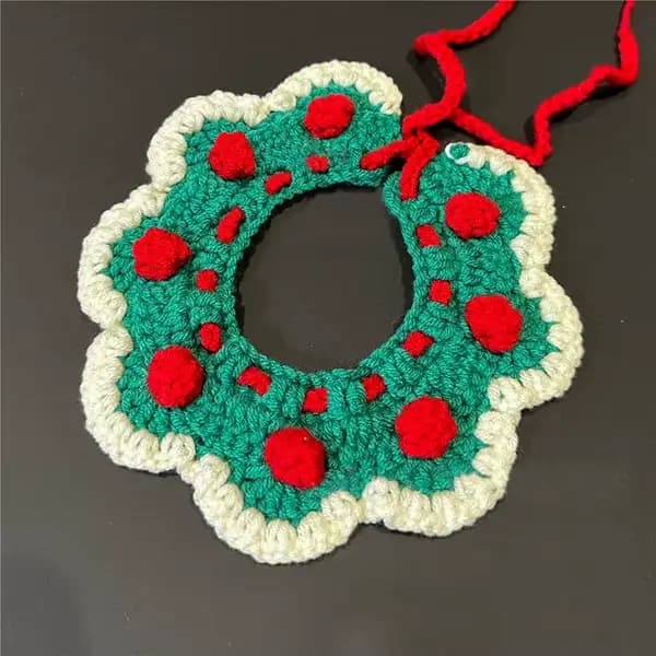 Collier à nœud papillon en laine au crochet pour chat mignon, collier à nœud papillon pour animaux d