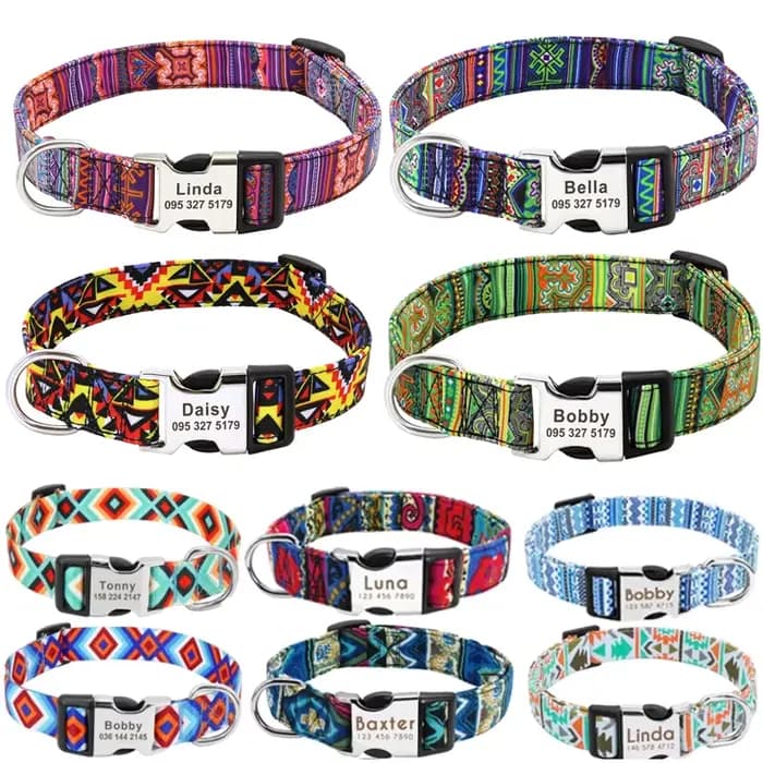 Collier personnalisé pour chien et chat, petit, moyen et grand, nom gravé personnalisé, identificati