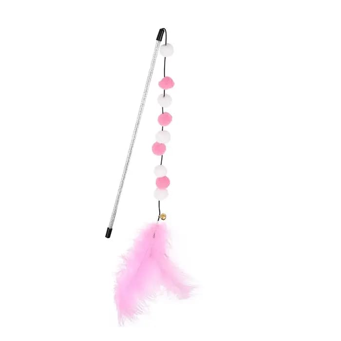 Jouet coule avec clochette et plumes pour chat, anciers teaser pour chaton, animaux de compagnie, le