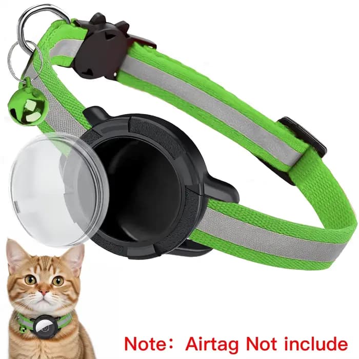 Collier de chat Airtag avec support d'étiquette d'air réglable pour collier de chat chiot avec cloch