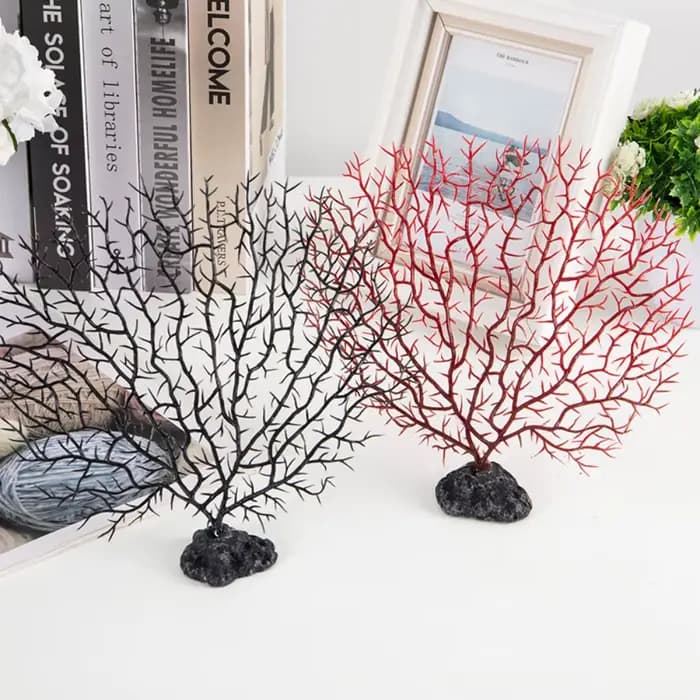 Lieu de pêche en résine en forme d'arbre, décoration d'aquarium, décor de pêche précieux, fer de mer