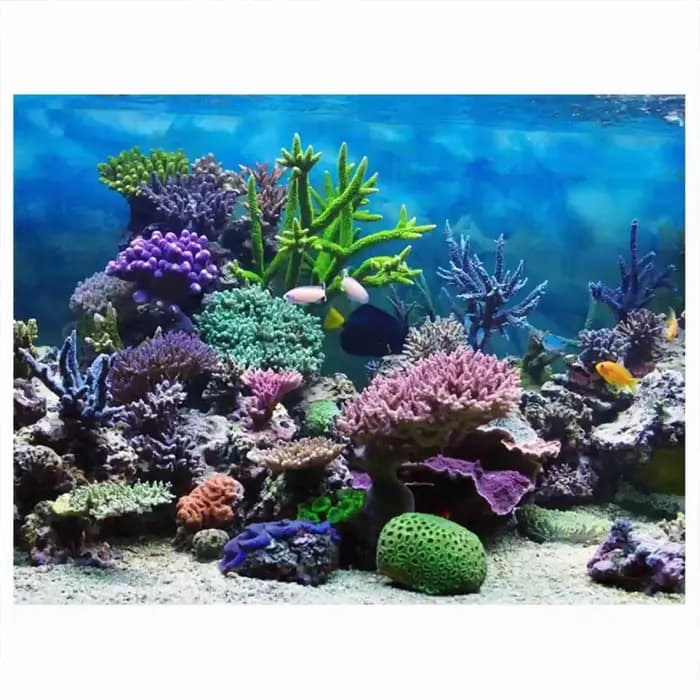 Affiche de paysage d'aquarium 3D, papier peint de forêt tropicale, décoration de fond précieux de po