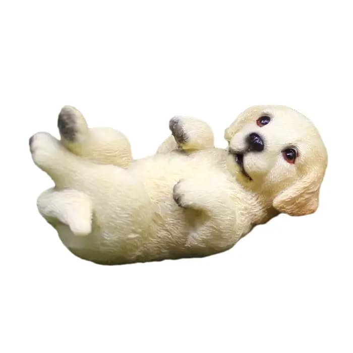 Figurine Miniature réaliste de chien de chiot de Golden Retrievers pour les décorations de maison et
