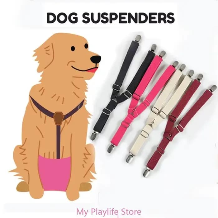 Bretelles réglables coordonnantes pour couche-culotte pour chien, bretelles pour chiot, bandes de ve