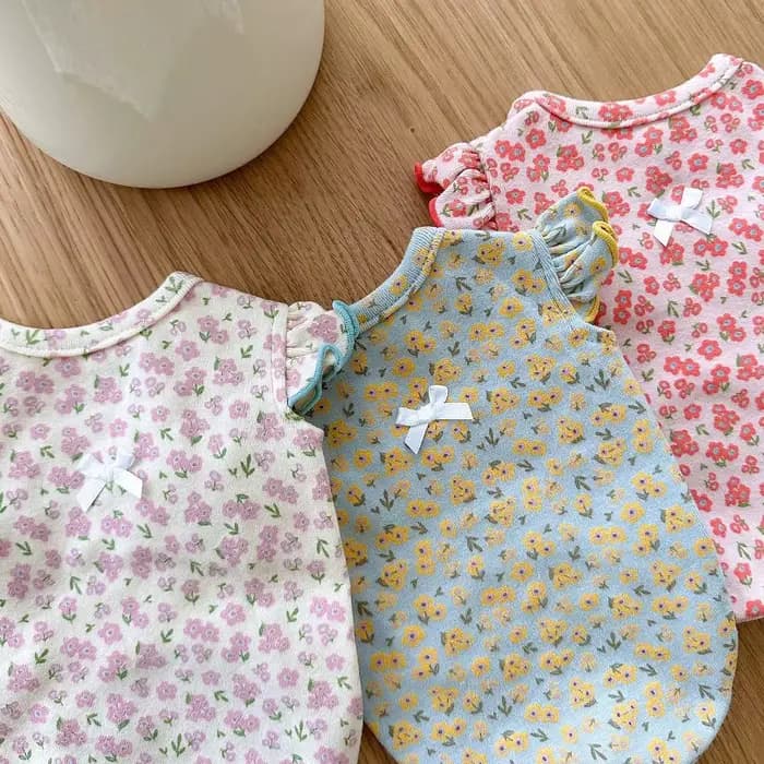 Gilet d'été pour chien, vêtements pour chiots, mignon, manches volantes florales, T-Shirt pour chien