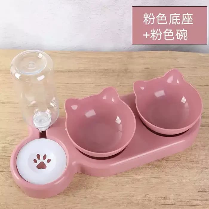 Bols pour animaux de compagnie avec mangeoire à eau, ensemble de bols d'eau et de nourriture incliné