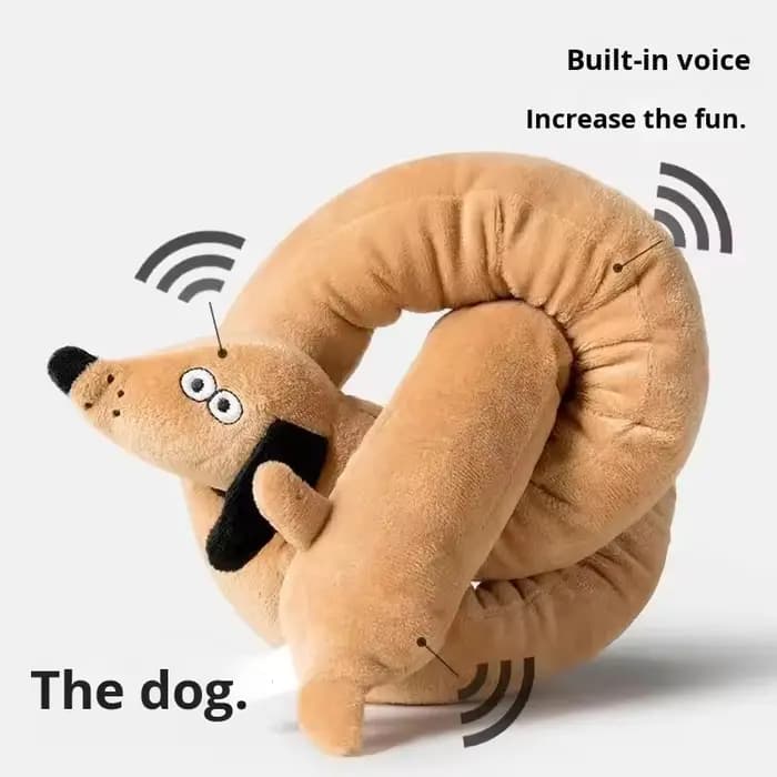 Peluche Teckel Squeaky, Jouet Interactif et à Mâcher pour Chien, Chiot, Enfants, Décoration de Canap