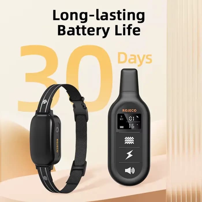 ROJECO-Collier de dressage électrique pour chien, télécommande numérique aste, vibrateur étanche IPX