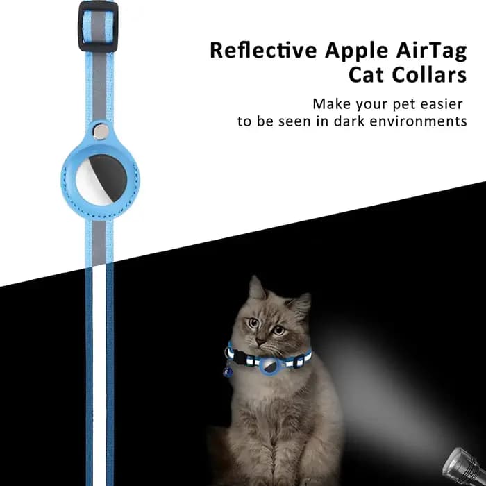 Collier Anti-perte pour traceur GPS Airtag, étui de protection avec cloche, collier réfléchissant po