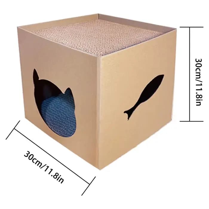 Planche à gratter pour maison de chat, maison pliante pour animaux de compagnie avec tampons à gratt