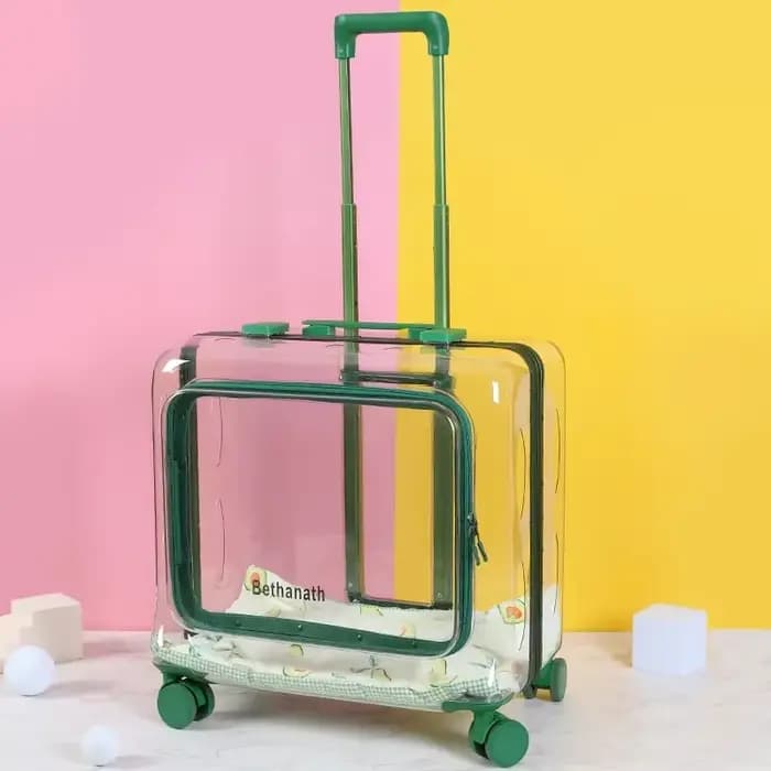 Sac à Dos Transparent pour Animaux de Compagnie, Valise Grand Chariot pour Chiens et Chiots, Electro